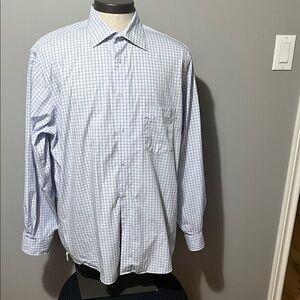 Arrow Men's Light Blue and White Checked Dress Shirt